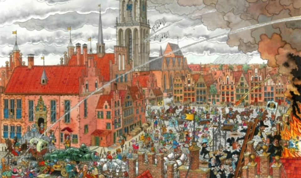Artistieke impressie Puzzel 350 jaar Bommen Berend